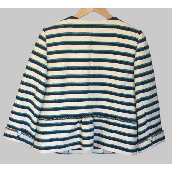 Talbots Striped Petite Jacket Womens 14P Tweed Church Easter Mature Office - Picture 2 of 8